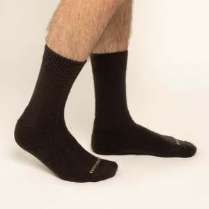 Mens: Possum Merino Wool Socks| PIHA | Seal Brown | Men