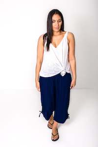 Pants: Navy - Loose Bali Culottes