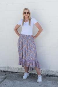 Lavender Floral -  Magnolia Maxi Skirt