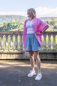 Short Bali Kimonos: Short Plain Kimono - Blush