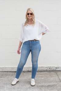 Draped Tops: Plain White Draped Top - Essential Collection