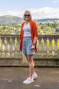 Short Plain Kimono - Rust