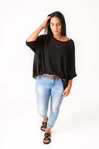 Draped Tops: PRE-ORDER** Black Draped Top - Essential Collection