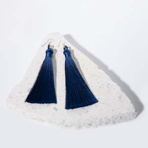Earrings: Short Tassel - Navy Earrings