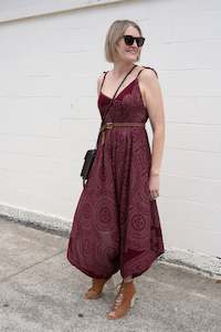 Jumpsuits: Wine Mandala Resort Jumpsuit