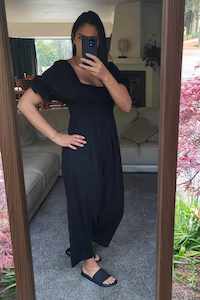Black - Shirred Bust Milly Jumpsuit