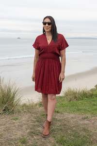 Wine - Shorter Boho Malia Dress