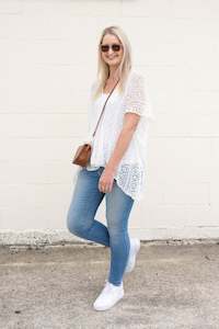 Black White Collection: Crochet Overtop - White