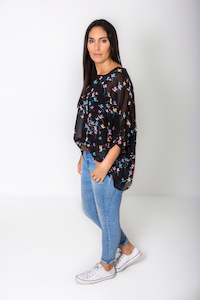 Draped Tops: Rainbow Bird Draped Top - Wild Collection