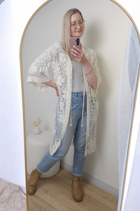 Cream Ariana Embroidered Cardi