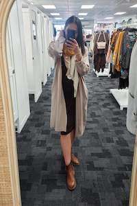 Longline Naomi Cardigan - Cashew