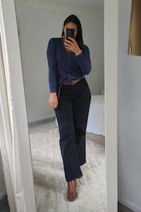 Denim Blue Button-Up Cardi