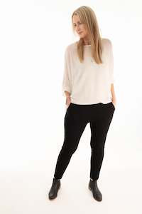 Pants Skirts: Stretchy Black Textured Pants