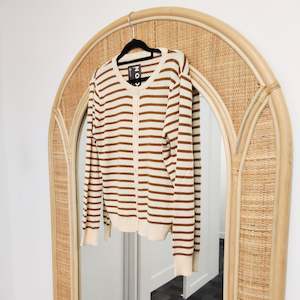 Knits: Tan/Cream - Brigitte Button-Up Cardigan