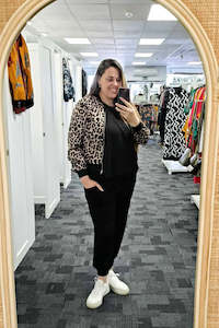 Light Animal Print Zip Up