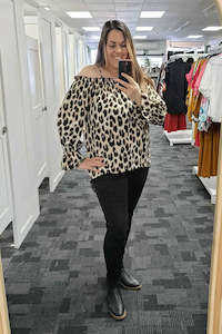 Animal Print: Off-shoulder Lighter Animal Print Over Top