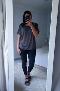 Falling Tee - Grey/Black Stripe