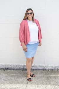 Jackets: Open Front Jacket - Coral