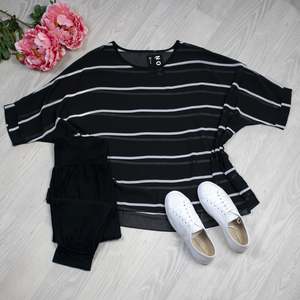 B&W Stripe Draped Top - Vogue Collection