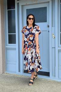 Nula Dress - Navy/Cream Floral
