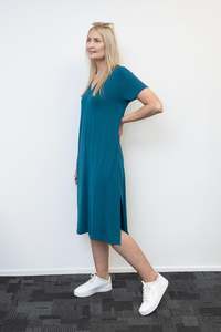 Nooz Betty Side Split Dresses: Betty Side Split Dress - Teal