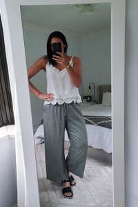 Pants Skirts: Wide Leg Taylor Pants -Sage