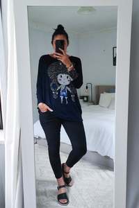 Tops: Acrylic Jersey -Big Hair Don't Care