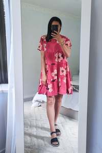 Tiered Babydoll Dress - Rose Pansy