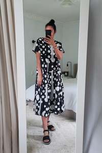 Dresses: Nula Dress - B/W Dot Fiesta