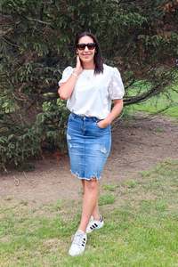 PRE-ORDER** Chloe Puff Sleeve Top - White