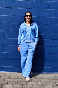 Light Blue - Rylee Hooded Zip Up