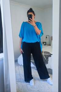 All D T And B T: Floaty Chiffon Top - Blue