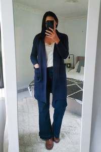 Navy Chloe Knit Coatigan