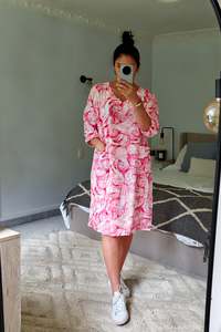Dresses: Abstract Swirl Tunic/Dress - Pink