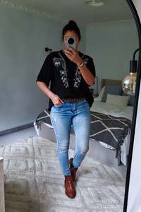 All: Boho Embroidered Savannah Top - Black