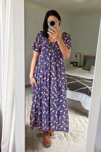 Dresses: Sweetheart Solstice Dress - Indigo Floral