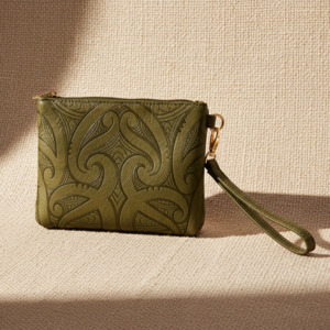 Bags: Miriama Grace-Smith Vegan Leather Viaduct Clutch - Olive