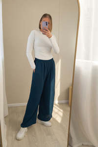 Pants Skirts: Teal - Relaxed Fit Pants