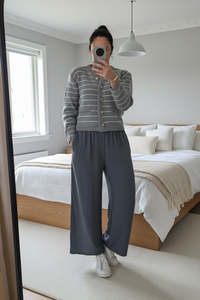 Pants Skirts: Steel - Relaxed Fit Pants