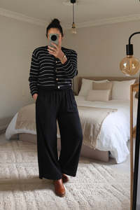 Pants Skirts: Black - Relaxed Fit Pants