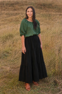 Violeta Tiered Maxi Skirt - Black