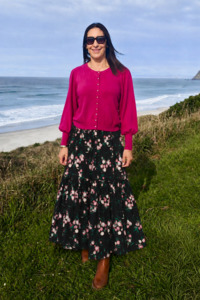 Pants Skirts: Tiered Victoria Maxi Skirt - Tulip Floral