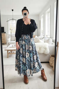 Tiered Victoria Maxi Skirt - Soft Teals