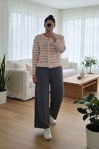 All Nooz Cardis: Rose - Eloise Striped Knit Cardigan