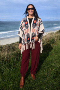 All Nooz Cardis: White Aztec Wrap Cape