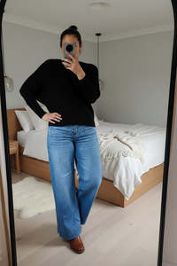 Black - Nellie Ribbed  Batwing Knit