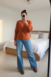 All: Rust - Nellie Ribbed  Batwing Knit