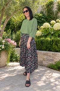 Pants Skirts: Tiered Victoria Maxi Skirt - Whimsical Woodland