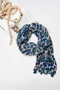 All: Blue/Green Animal Print Scarf
