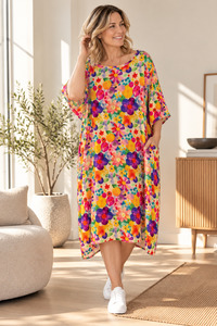 Dresses: Confetti Bloom - Curvier Smock Dress